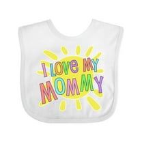 Inktastic I Love My Mommy Sun and Rainbow Letters Boys or Girls Baby Bib