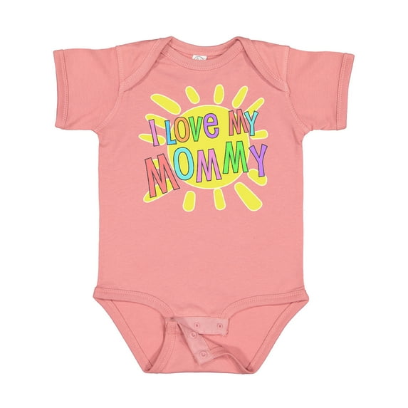 Inktastic I Love My Mommy Sun and Rainbow Letters Boys or Girls Baby Bodysuit