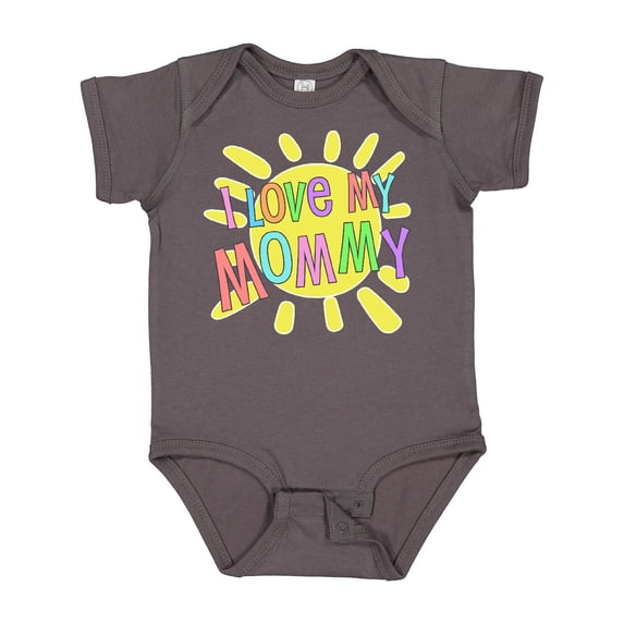 Inktastic I Love My Mommy Sun and Rainbow Letters Boys or Girls Baby Bodysuit