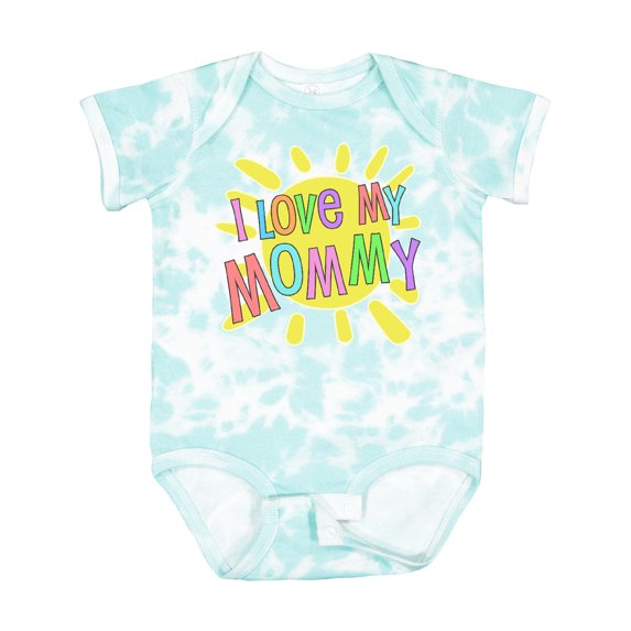 Inktastic I Love My Mommy Sun and Rainbow Letters Boys or Girls Baby Bodysuit