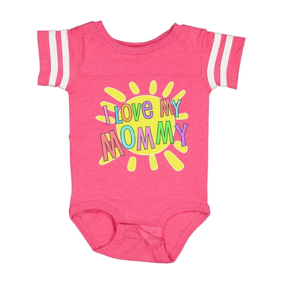 Inktastic I Love My Mommy Sun and Rainbow Letters Boys or Girls Baby Bodysuit
