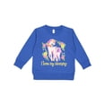 thumbnail image 1 of Inktastic I Love My Mommy Unicorn with Pink and Yellow Flowers Toddler Sweatshirt, 1 of 4