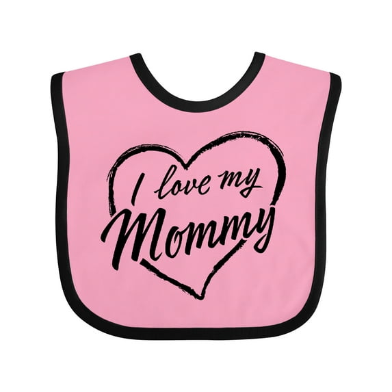 Inktastic I Love My Mommy in Black Chalk Heart Boys or Girls Baby Bib