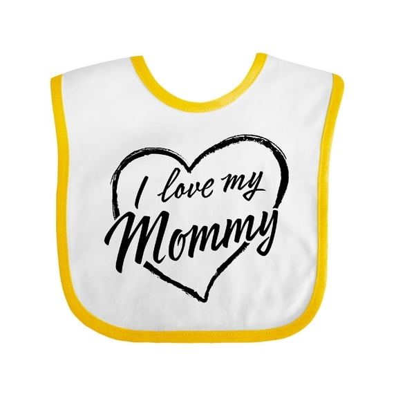 Inktastic I Love My Mommy in Black Chalk Heart Boys or Girls Baby Bib