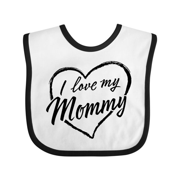Inktastic I Love My Mommy in Black Chalk Heart Boys or Girls Baby Bib
