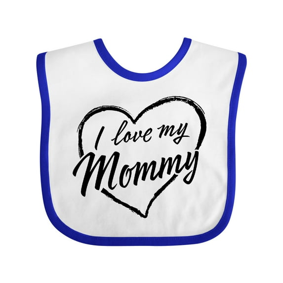 Inktastic I Love My Mommy in Black Chalk Heart Boys or Girls Baby Bib
