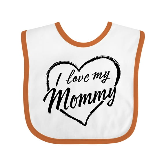 Inktastic I Love My Mommy in Black Chalk Heart Boys or Girls Baby Bib