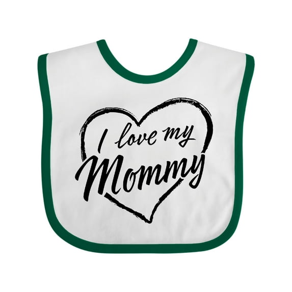 Inktastic I Love My Mommy in Black Chalk Heart Boys or Girls Baby Bib