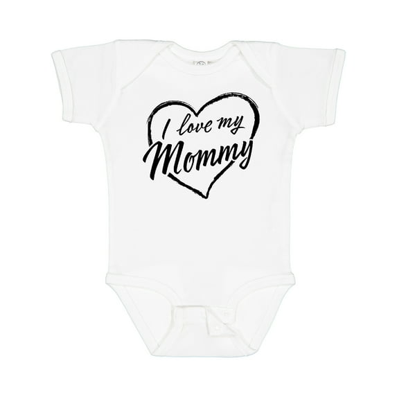Inktastic I Love My Mommy in Black Chalk Heart Boys or Girls Baby Bodysuit