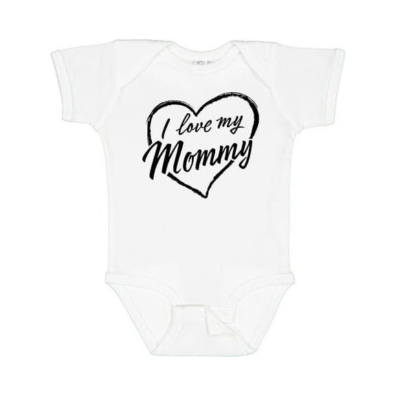 Inktastic I Love My Mommy in Black Chalk Heart Boys or Girls Baby Bodysuit