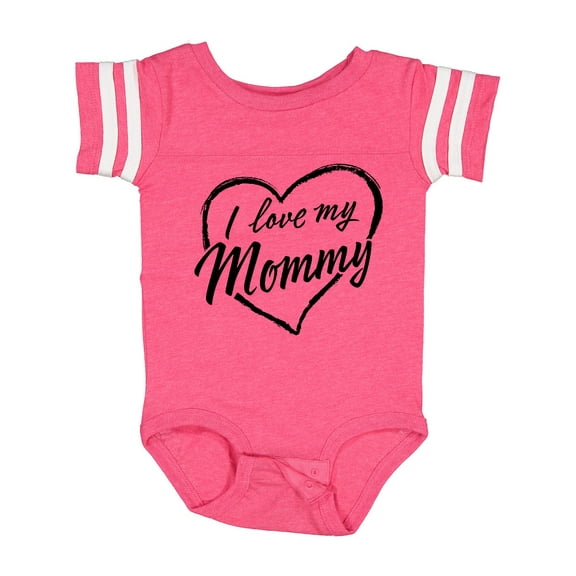 Inktastic I Love My Mommy in Black Chalk Heart Boys or Girls Baby Bodysuit