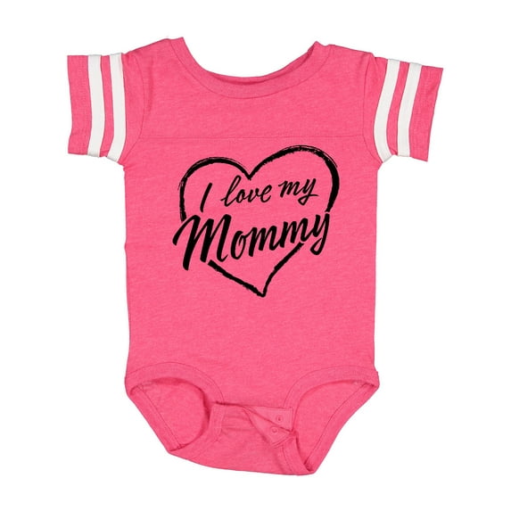 Inktastic I Love My Mommy in Black Chalk Heart Boys or Girls Baby Bodysuit