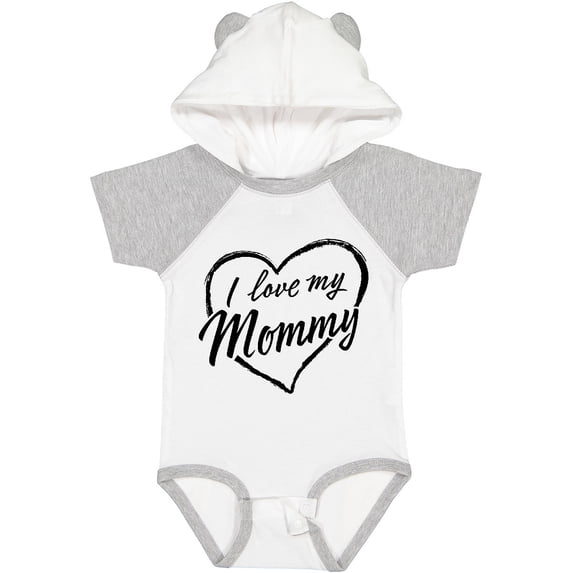 Inktastic I Love My Mommy in Black Chalk Heart Boys or Girls Baby Bodysuit