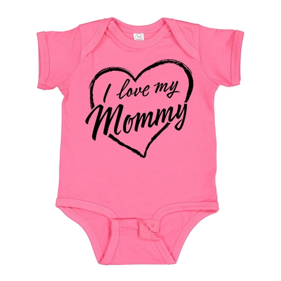 Inktastic I Love My Mommy in Black Chalk Heart Boys or Girls Baby Bodysuit