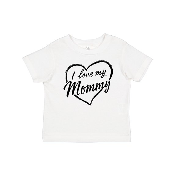 Inktastic I Love My Mommy in Black Chalk Heart Boys or Girls Baby T-Shirt