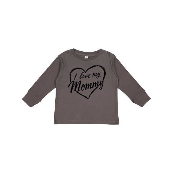 Inktastic I Love My Mommy in Black Chalk Heart Boys or Girls Long Sleeve Toddler T-Shirt