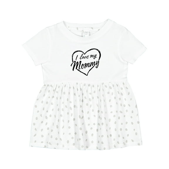Inktastic I Love My Mommy in Black Chalk Heart Girls Baby Dress