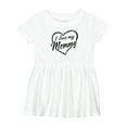 thumbnail image 1 of Inktastic I Love My Mommy in Black Chalk Heart Girls Baby Dress, 1 of 5