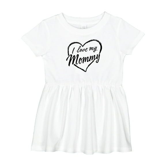 Inktastic I Love My Mommy in Black Chalk Heart Girls Baby Dress