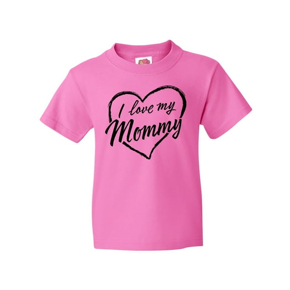 Inktastic I Love My Mommy in Black Chalk Heart Youth T-Shirt