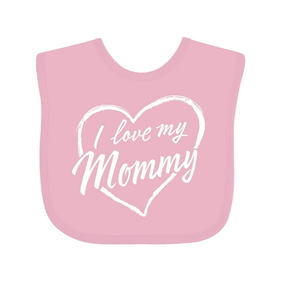 Inktastic I Love My Mommy in White Chalk Heart Boys or Girls Baby Bib
