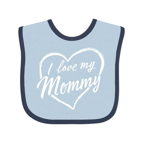 Inktastic I Love My Mommy in White Chalk Heart Boys or Girls Baby Bib