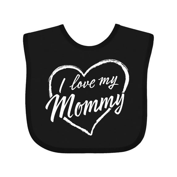 Inktastic I Love My Mommy in White Chalk Heart Boys or Girls Baby Bib