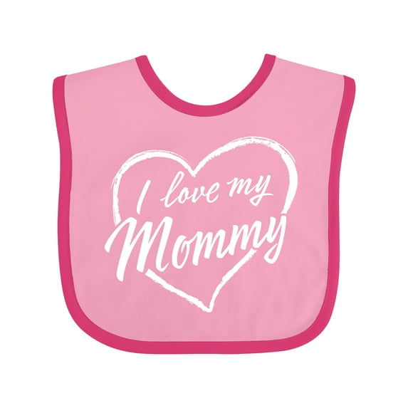 Inktastic I Love My Mommy in White Chalk Heart Boys or Girls Baby Bib