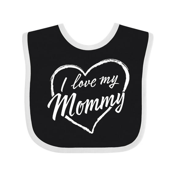 Inktastic I Love My Mommy in White Chalk Heart Boys or Girls Baby Bib