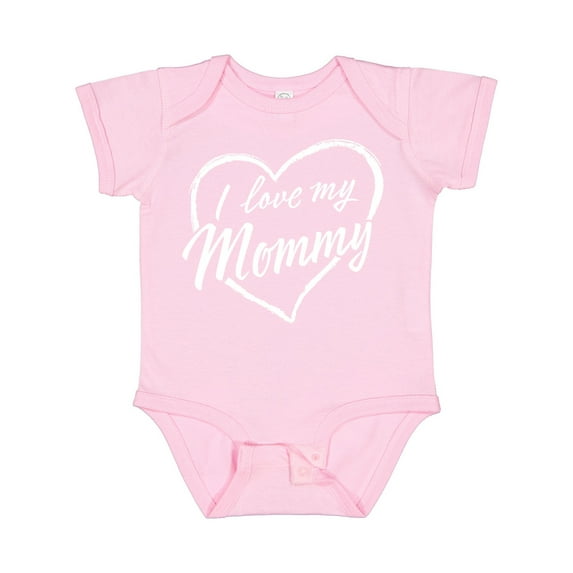Inktastic I Love My Mommy in White Chalk Heart Boys or Girls Baby Bodysuit