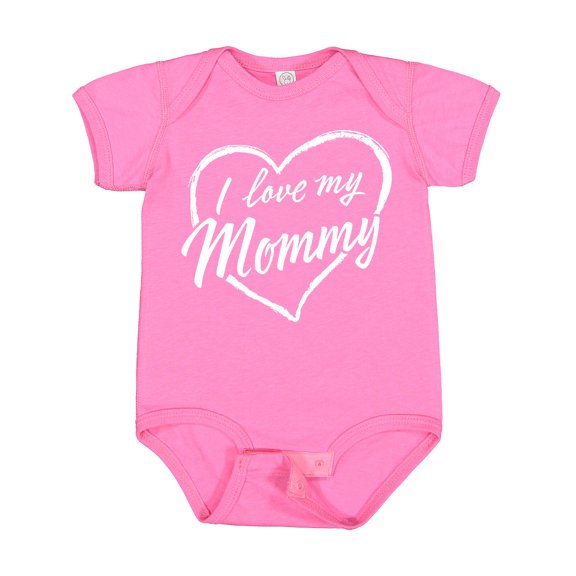 Inktastic I Love My Mommy in White Chalk Heart Boys or Girls Baby Bodysuit