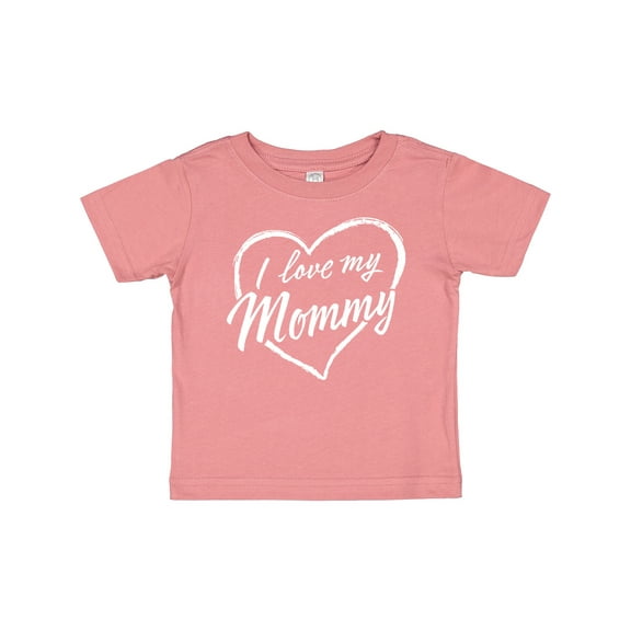 Inktastic I Love My Mommy in White Chalk Heart Boys or Girls Baby T-Shirt