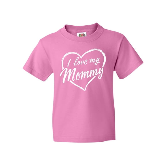 Inktastic I Love My Mommy in White Chalk Heart Youth T-Shirt