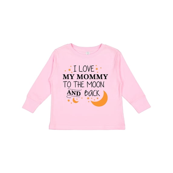 Inktastic I Love My Mommy to the Moon and Back Boys or Girls Long Sleeve Toddler T-Shirt