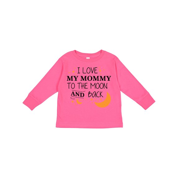 Inktastic I Love My Mommy to the Moon and Back Boys or Girls Long Sleeve Toddler T-Shirt