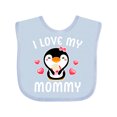 thumbnail image 1 of Inktastic I Love My Mommy with Cute Penguin and Hearts Girls Baby Bib, 1 of 4