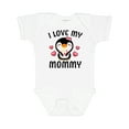 thumbnail image 1 of Inktastic I Love My Mommy with Cute Penguin and Hearts Girls Baby Bodysuit, 1 of 5