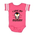 thumbnail image 1 of Inktastic I Love My Mommy with Cute Penguin and Hearts Girls Baby Bodysuit, 1 of 5