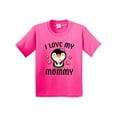 thumbnail image 1 of Inktastic I Love My Mommy with Cute Penguin and Hearts Youth T-Shirt, 1 of 5