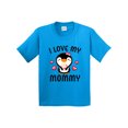 thumbnail image 1 of Inktastic I Love My Mommy with Cute Penguin and Hearts Youth T-Shirt, 1 of 5