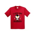 thumbnail image 1 of Inktastic I Love My Mommy with Cute Penguin and Hearts Youth T-Shirt, 1 of 5