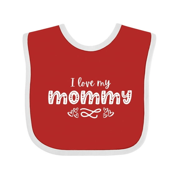 Inktastic I Love My Mommy with Hearts Boys or Girls Baby Bib