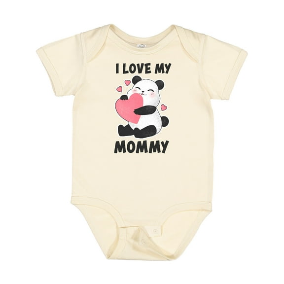 Inktastic I Love My Mommy with Panda Illustration Boys or Girls Baby Bodysuit