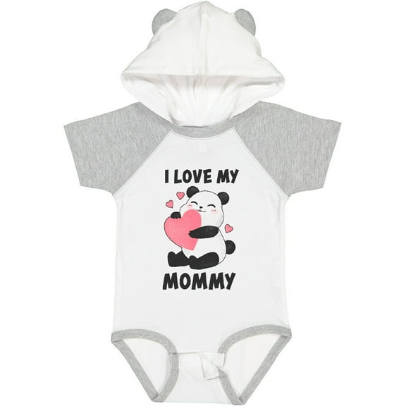 Inktastic I Love My Mommy with Panda Illustration Boys or Girls Baby Bodysuit