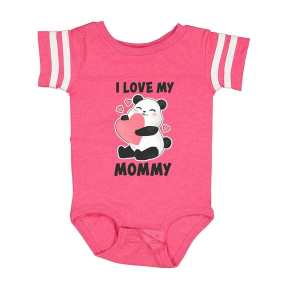 Inktastic I Love My Mommy with Panda Illustration Boys or Girls Baby Bodysuit