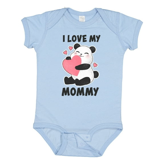 Inktastic I Love My Mommy with Panda Illustration Boys or Girls Baby Bodysuit