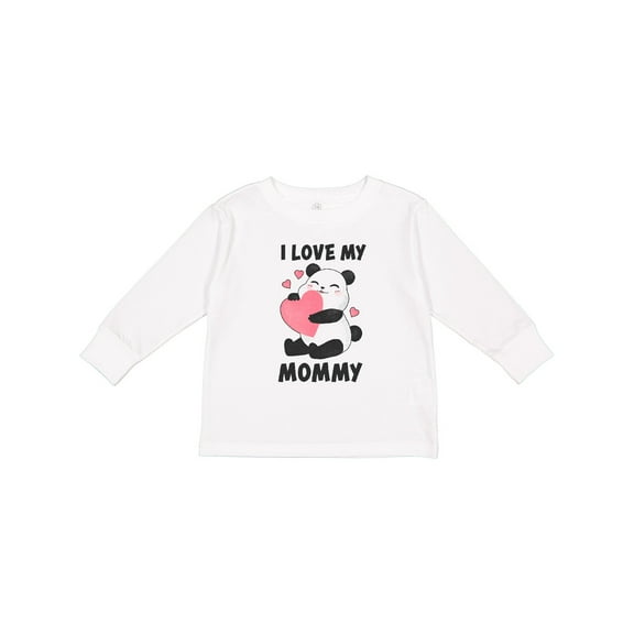 Inktastic I Love My Mommy with Panda Illustration Boys or Girls Long Sleeve Toddler T-Shirt