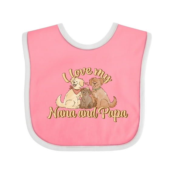 Inktastic I Love My Nana and Papa Cute Dogs Boys or Girls Baby Bib