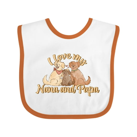 Inktastic I Love My Nana and Papa Cute Dogs Boys or Girls Baby Bib