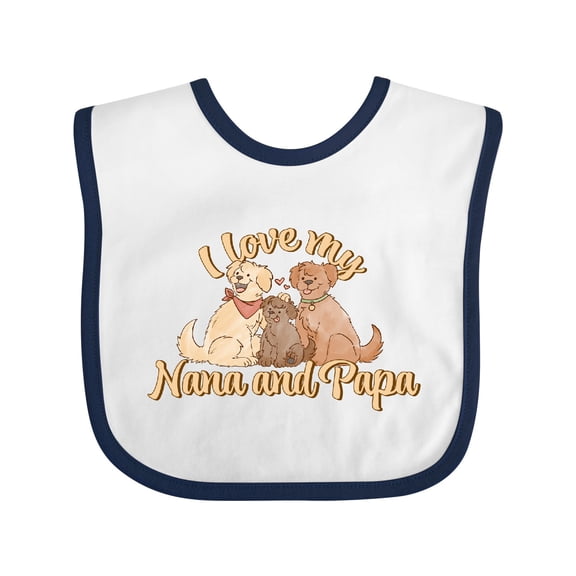 Inktastic I Love My Nana and Papa Cute Dogs Boys or Girls Baby Bib